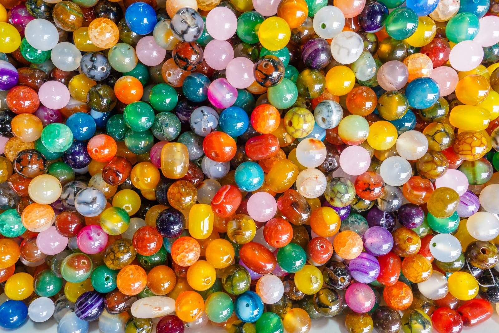 assorted-colored pebbles beads