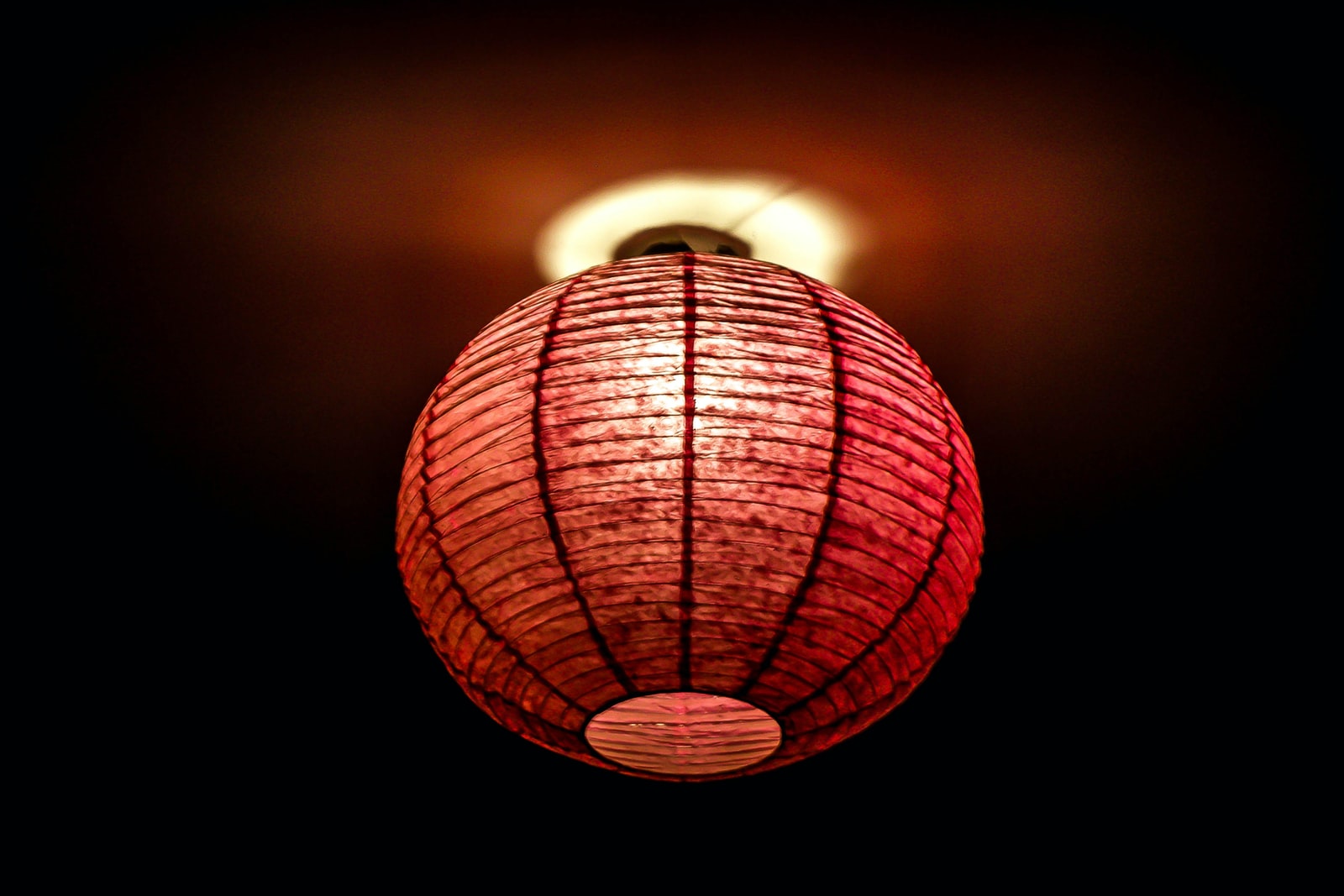 focus photo of red lamp warm led