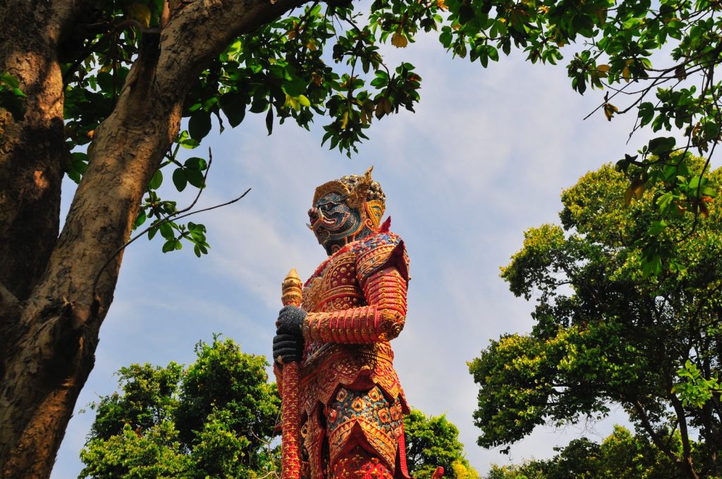 brown and beige dragon statue demon