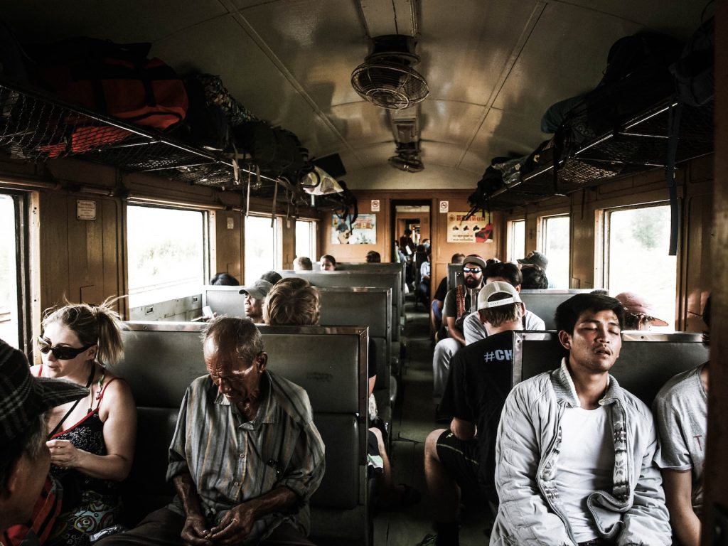 people sleeping inside train inemuri