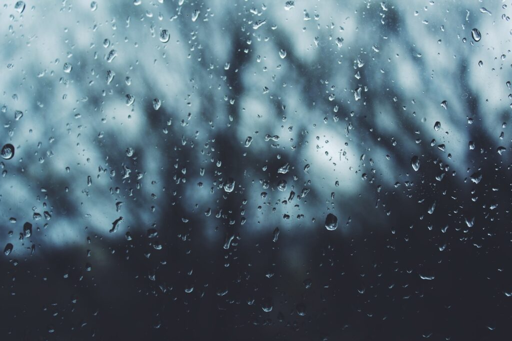 water drops on glass rain
