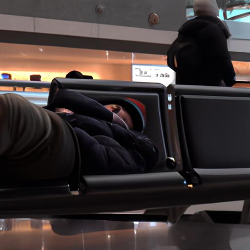 people sleeping in an airport