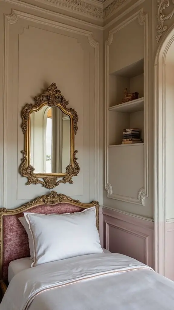15 Dreamy Rococo Bedrooms: Royal Luxury Meets 2025 12 artistic luxurious wall accents
