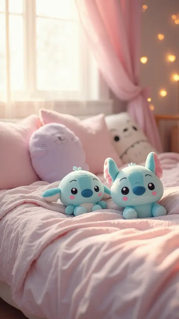 7 Dreamy Kawaii Bedroom & Sleepwear Style Pairings 3 plush toys and outfits
