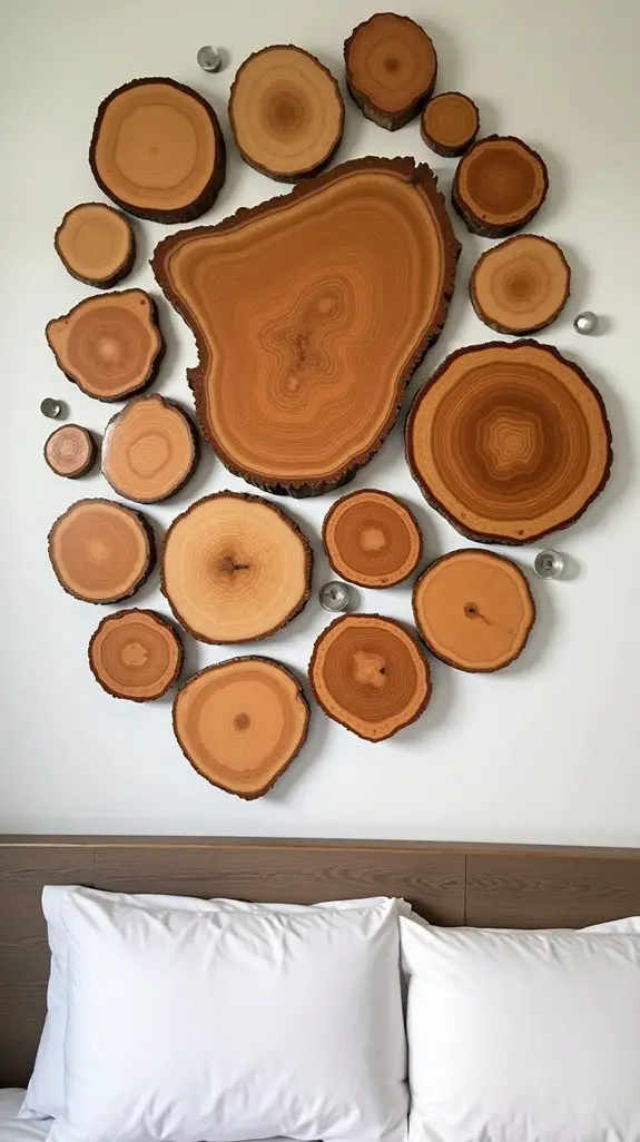 Timeless Wood Slice Patterns For Natural Gallery Walls 5 balanced wood slice arrangements