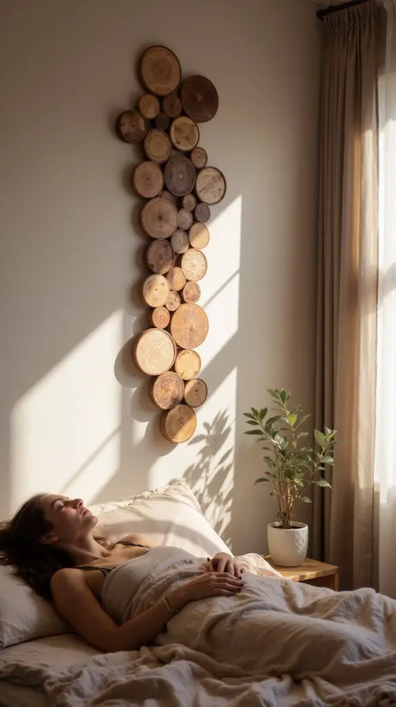 15 Serene Wooden Disc Wall Arrangements For Bedrooms 10 clustered discs for creativity