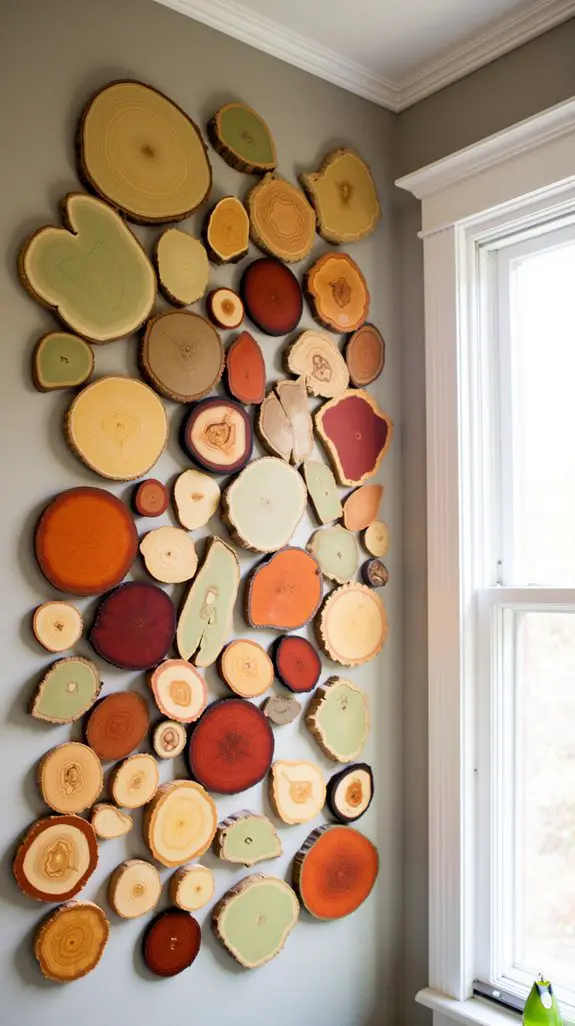 Timeless Wood Slice Patterns For Natural Gallery Walls 4 colorful wood slice displays