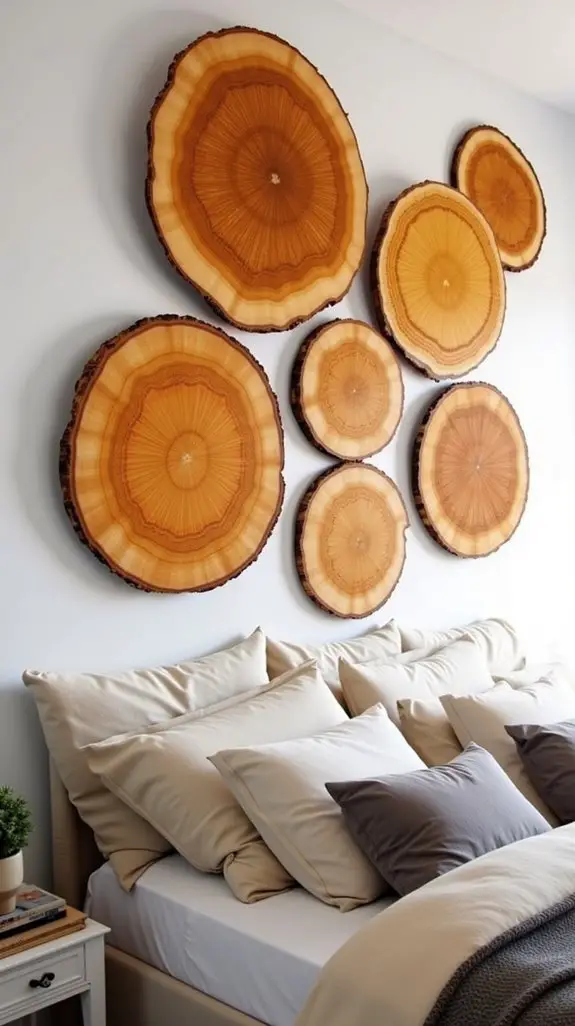 7 Best Circular Wood Wall Panels For Bedrooms 6 contemporary maple slice decor