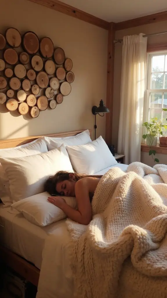 cozy wooden slice ambiance
