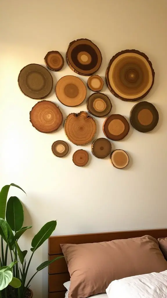 12 Raw Wood Disc Wall Art For Serene Bedrooms 9 craft your own wood art