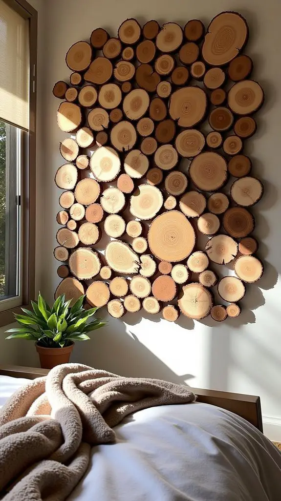 14 Natural Wood Slice Patterns For Statement Walls 4 delightful spontaneous cluster arrangements