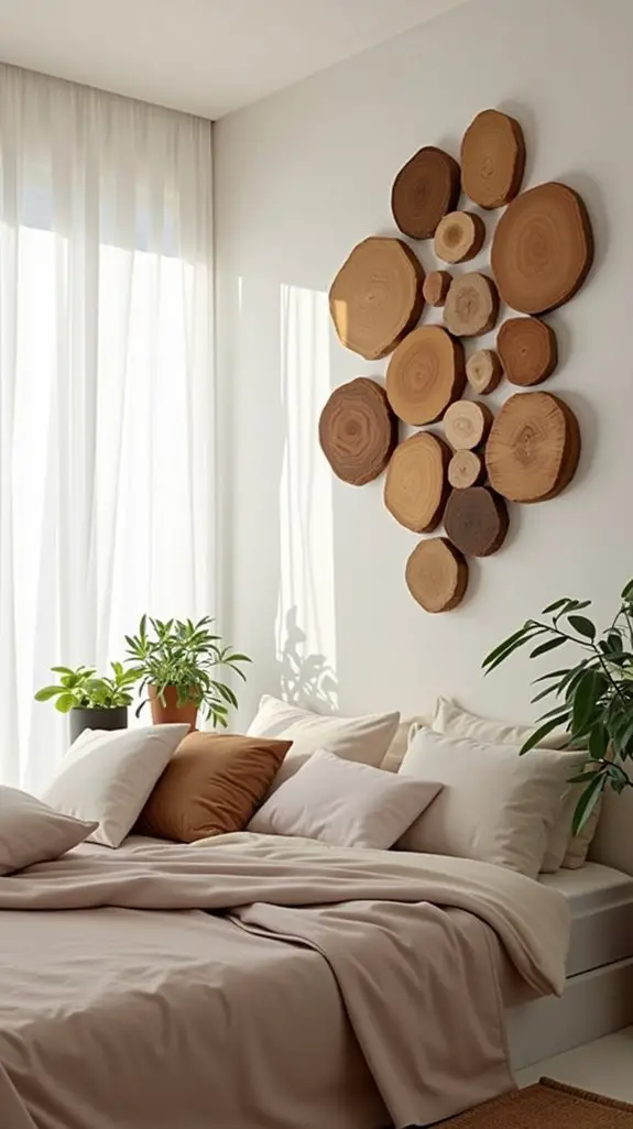 12 Raw Wood Disc Wall Art For Serene Bedrooms 13 eco friendly wood sourcing benefits