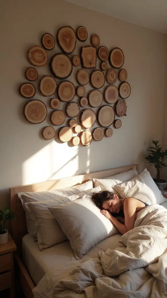 eco friendly wooden slice decor