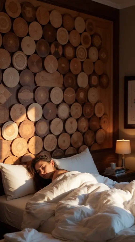 15 Serene Wooden Disc Wall Arrangements For Bedrooms 5 elevate bedroom with discs