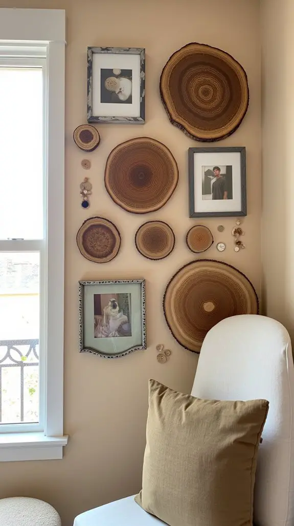 14 Natural Wood Slice Patterns For Statement Walls 15 framed wood slice artwork