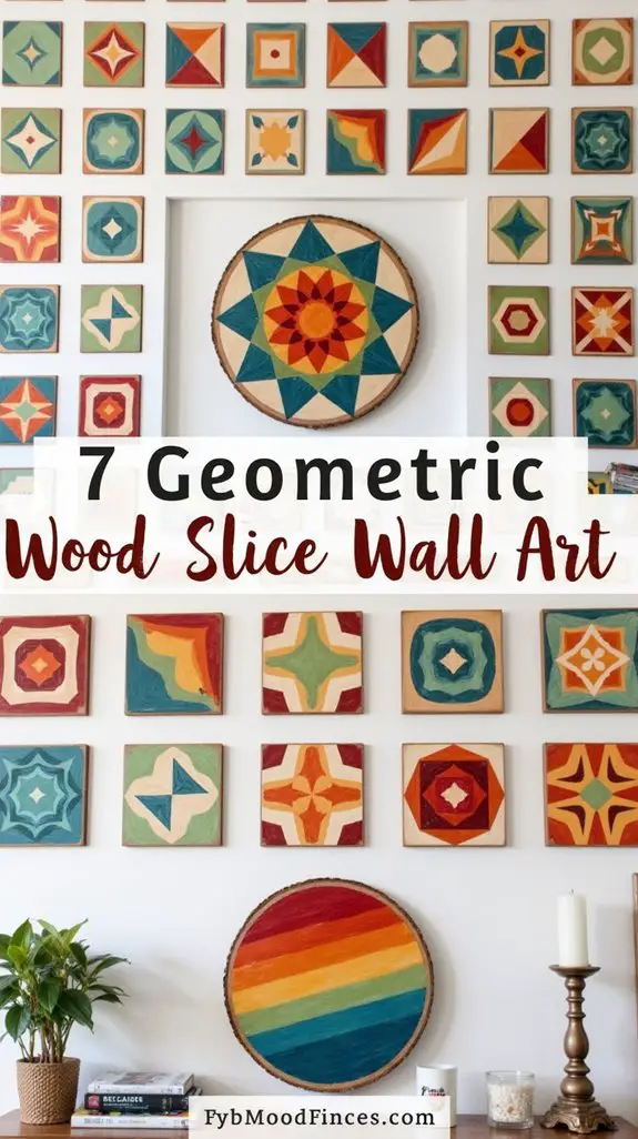 geometric wooden slice decor
