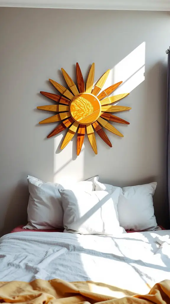15 Timeless Round Wood Wall Art Patterns 6 joyful sunburst wall art