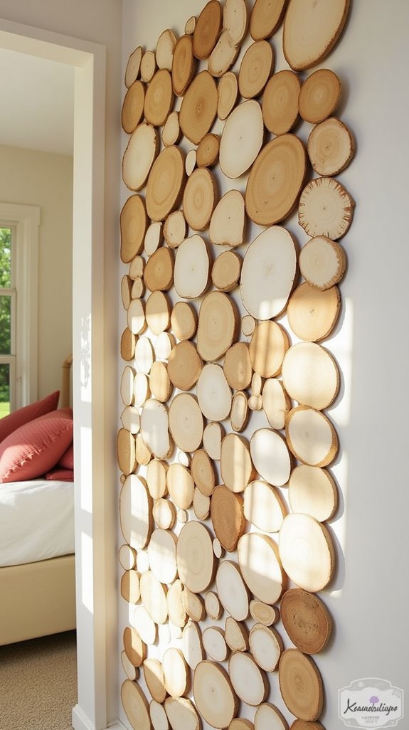 layered birch disc wall