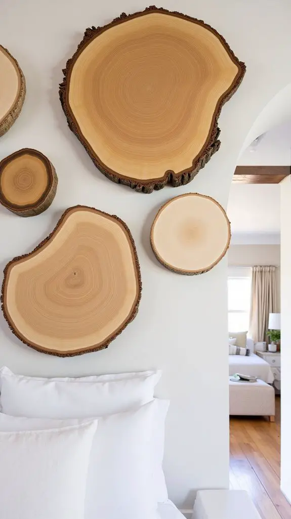 12 Raw Wood Disc Wall Art For Serene Bedrooms 5 layering wall art techniques
