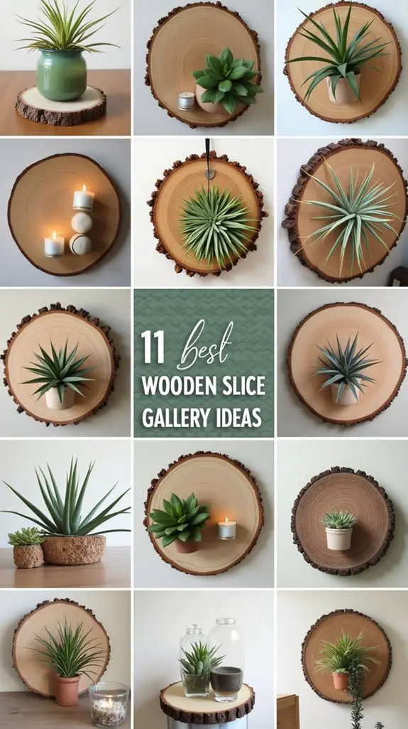 minimalist wooden slice decor