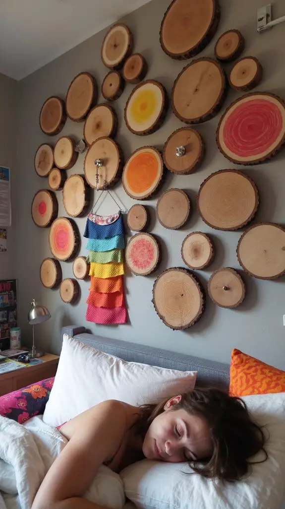 11 Best Natural Wood Slice Gallery Wall Ideas 8 mixed media wall display