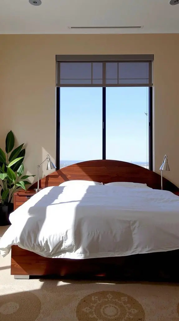 modern round wood headboard