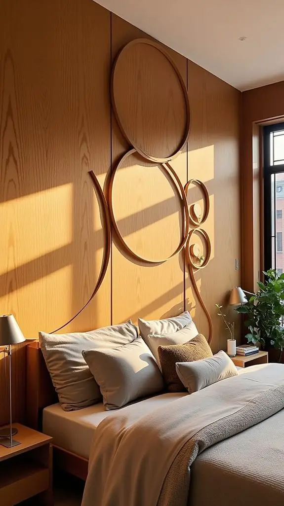 7 Best Circular Wood Wall Panels For Bedrooms 3 rustic pine planks elegance