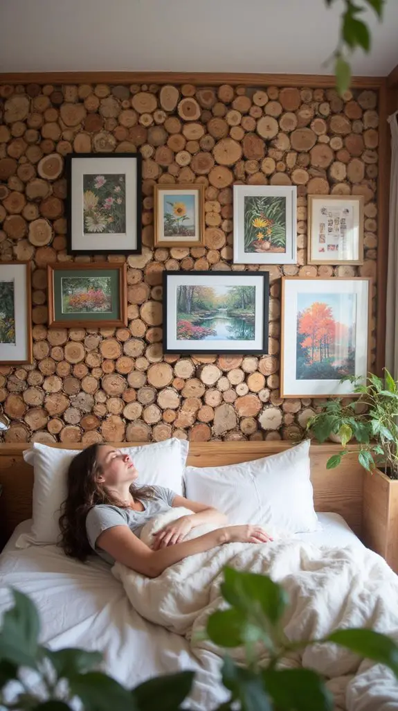 11 Best Natural Wood Slice Gallery Wall Ideas 3 stacked layered gallery display
