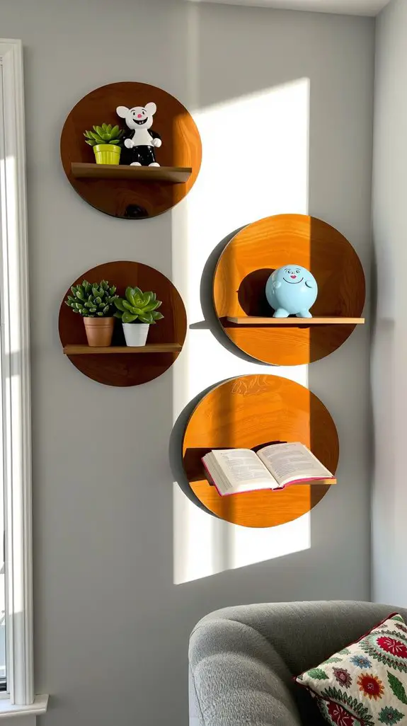 stylish minimalist wooden shelves
