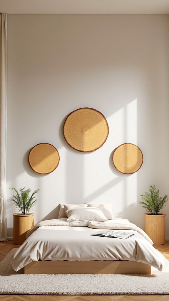 symmetrical wood circle arrangement