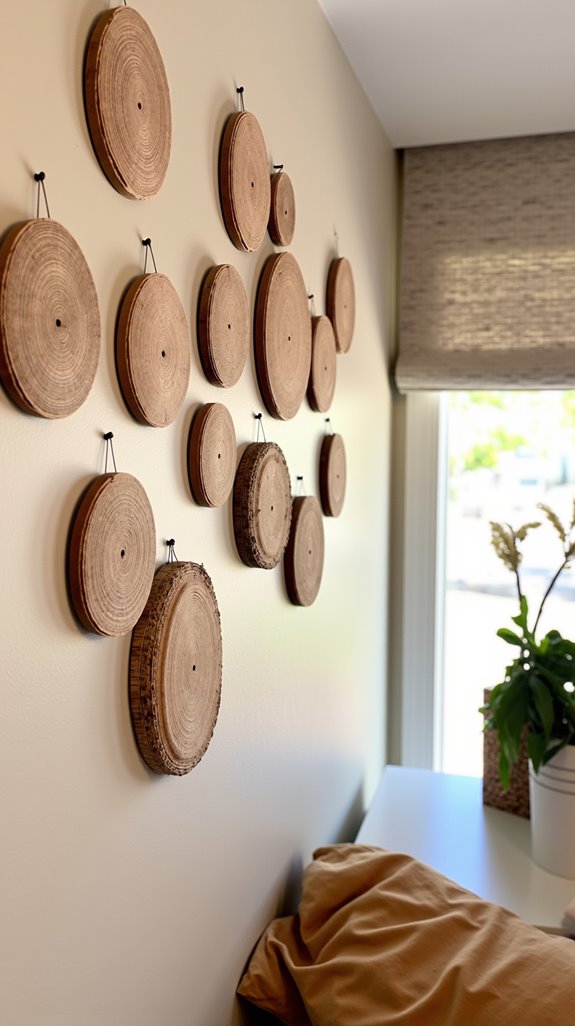 textured birch circle decor