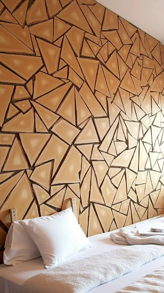 14 Natural Wood Slice Patterns For Statement Walls 12 triangular segmentation creates harmony