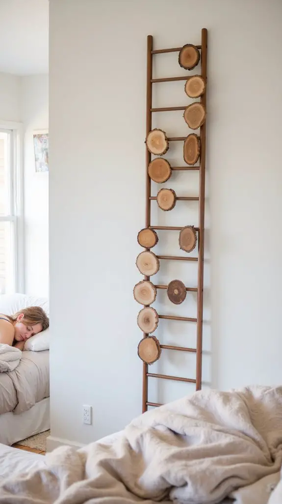 vertical ladder wood display