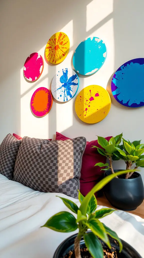 15 Timeless Round Wood Wall Art Patterns 14 vibrant hand painted wall decor