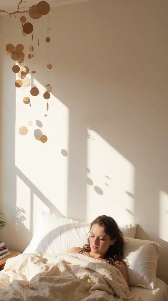 15 Serene Wooden Disc Wall Arrangements For Bedrooms 6 whimsical floating disc decor