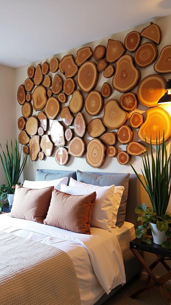 wood slice art arrangements