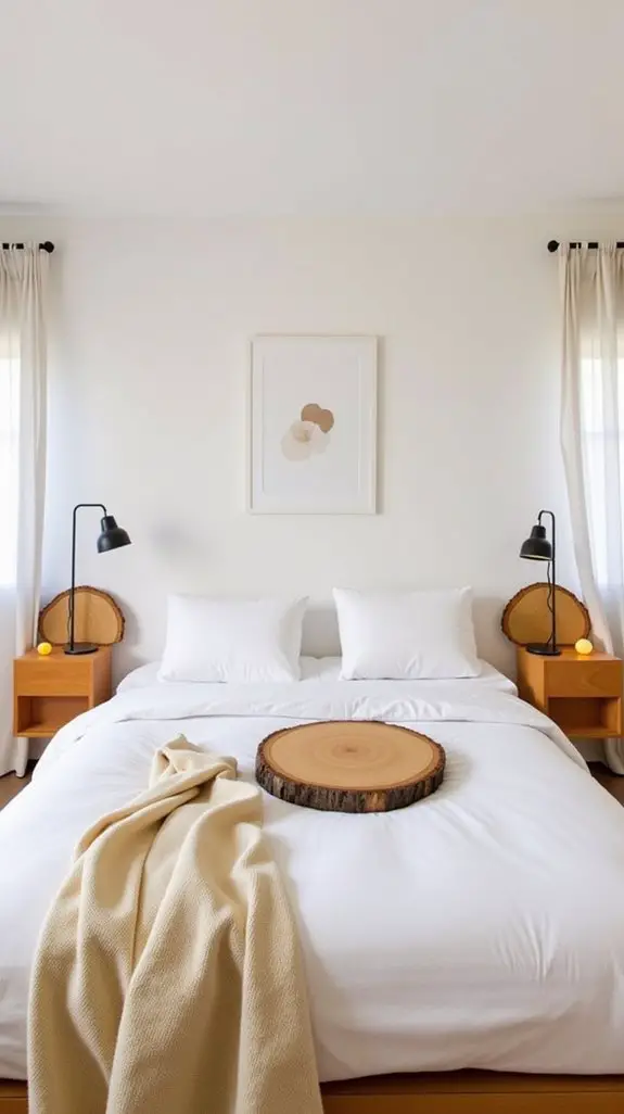 Why Symmetrical Wood Slices Transform Your Sleep Space? 3 wood slices enhance minimalism