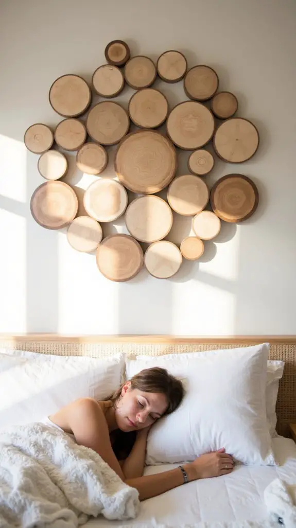wooden discs wall art