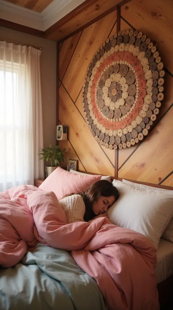 wooden slice wall art