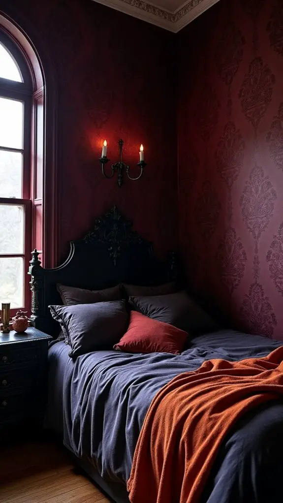 7 Gothic Allure Bedroom Ideas For Dark Romantics 4 bold gothic pattern play