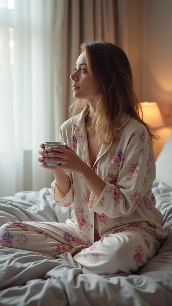 Create Dreamy Floral Sleep-to-Bed Matching Sets 9 chic floral velvet pajamas