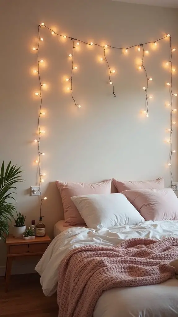 7 Elegant Audrey-Inspired Tips For Dreamy Bedrooms 4 cozy ambiance with string lights