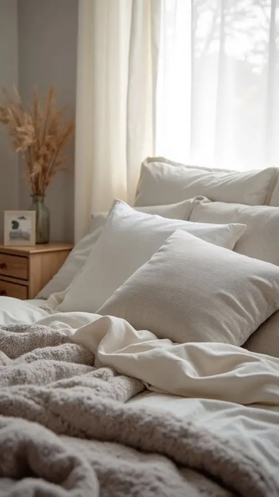 7 Cozy Nordic Sleep Looks For Peaceful Nights 3 cozy layered neutral bedding