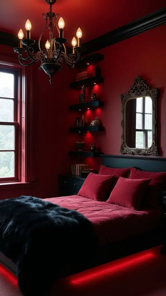 7 Gothic Allure Bedroom Ideas For Dark Romantics 8 crimson ebony majestic drama