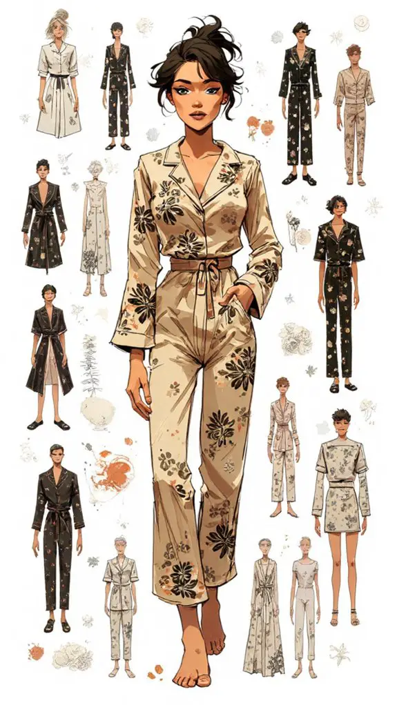floral sleepwear matching sets