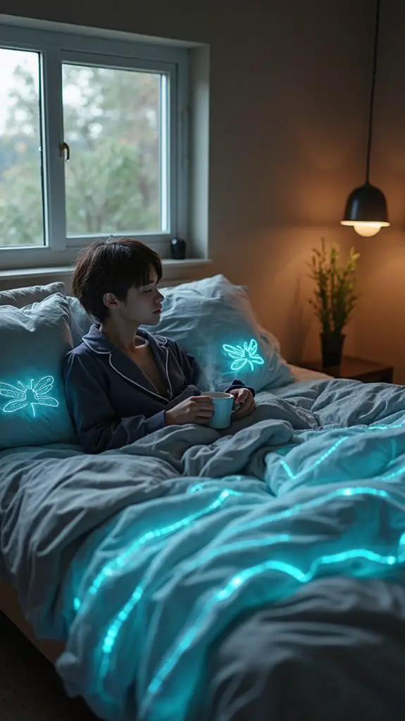 7 Futuristic Techwear Sleep Sets With Glowing Bedding 10 glowing techwear bedding innovation