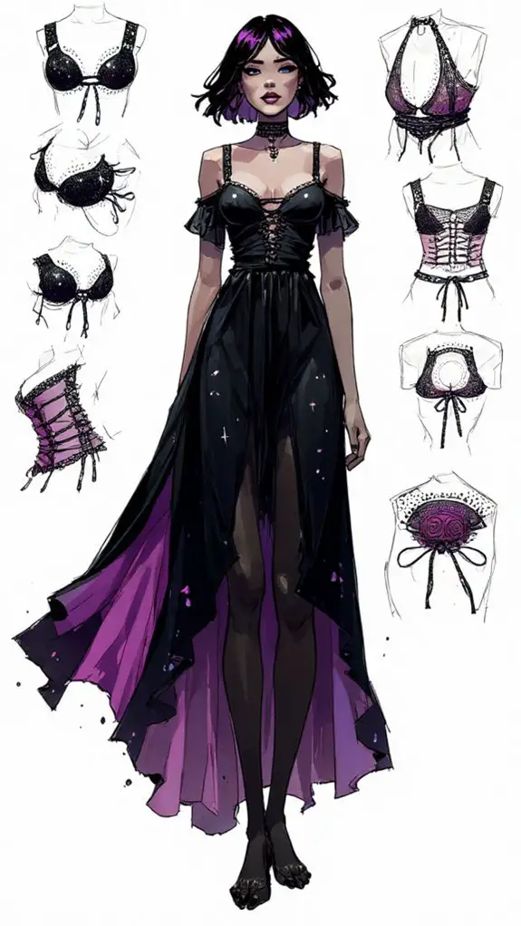 gothic allure in sleepwear