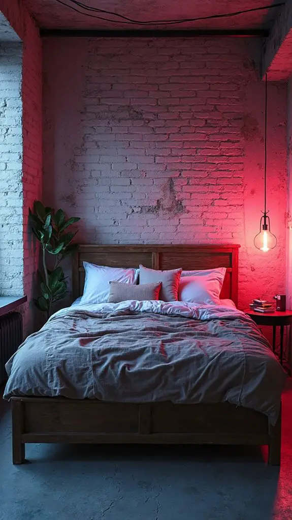 7 Neon-Soaked Bedroom Ideas for Cyberpunk Dreams 3 industrial urban bedroom design