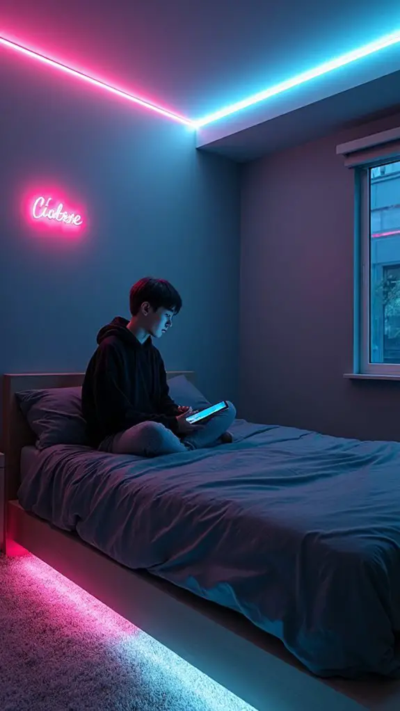 5 Dreamy Cyberpunk Bedroom-to-Sleepwear Style Tips 8 neon glow bedroom transformation