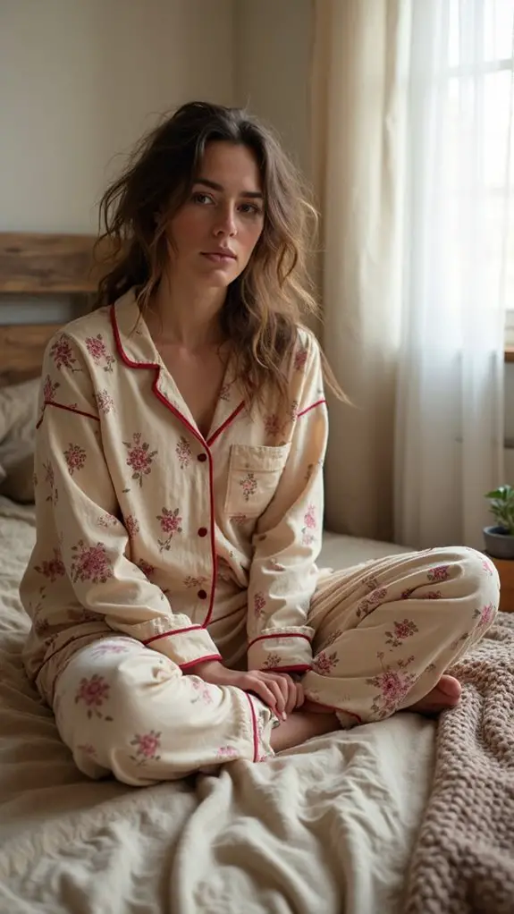 3 Dreamy Matching Cottagecore Pajama & Bedding Sets 9 rustic floral pajamas comfort